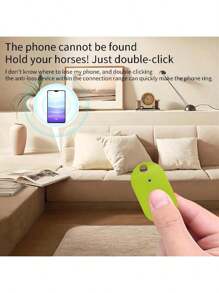 1pc Oval-Shaped Anti-Lost Finder, Key Locator With Bi-Directional Alarm, Smart Anti-Loss Device For Phone, Wallet, Compatible With IOS/Android, Button Battery Powered (CR2032, Replaceable), Suitable For Phone, Wallet, Luggage, Keys, Pets