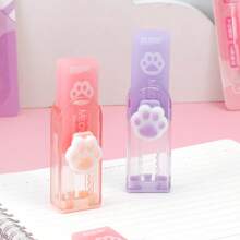 1pc Cat Paw Erasers With Refill, Pull-Out Style Eraser Set, School & Office Supplies, Pencil Eraser, Art Drawing Eraser, Gift For Teachers, Students, Friends