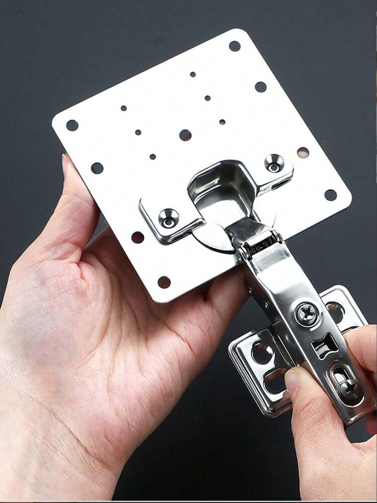 Stainless Steel Closet Door Hinge Repair Plates, Furniture Cabinet Door Hinges Fixing Installation Repair Pieces - Silver - View 1