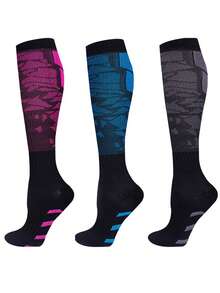 Men's Summer Sports Compression Socks, Long Calf Pressure Stockings, Running Socks - Multicolor - View 11
