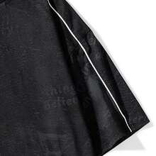 Camiseta de cuello redondo holgada con estampado de moda para hombre - Negro - Ver 5