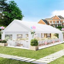 tooluck 20x30 Party Tent Heavy Duty, Galvanized Wedding Tent, Event Shelter Tent For Parties, Large Outdoor Gazebo With Removable Sidewall & Built-In Sandbag, Carpas Para Fiestas, Waterproof, White