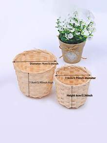 8个迷你编织竹篮，家居装饰篮，桌面杂物小收纳盒，迷你花篮，迷你编织装饰篮，适合家庭餐桌、派对礼品、篮子、婚礼场合、一般场合，是圣诞节、感恩节的完美之选，也是圣诞家居装饰、圣诞礼物和圣诞装饰品的理想之选。 - 彩色 - 查看 4