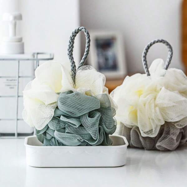 2pcsBath Ball; Wash Ball; Bath Flower; Large Size; Cute; Wash Back; Foaming; Wash Bath Supplies; Bath Flower Back To School