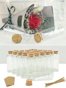 20 件 30 毫升透明玻璃管，适用于万圣节、圣诞装饰、工艺品、圣诞礼物、DIY 许愿瓶、结婚礼物、珠宝、派对礼物 - 彩色 - 查看 6