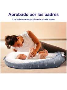 Nido Cuna Portatil para Bebe de 0 a 3 Años con Cordones Ajustables Diseño de Coronas  con Soporte para Columna Cubierta de Algodon Sweet