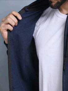 Unisex Zip Up Hooded Sweatshirt - Navy Blue - View 6