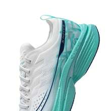 XTEP 男士轻便透气休闲运动鞋，缓冲防滑跑步鞋，经典白/极光绿/石蓝 - 經典白/極光綠/石青藍 - 查看 7