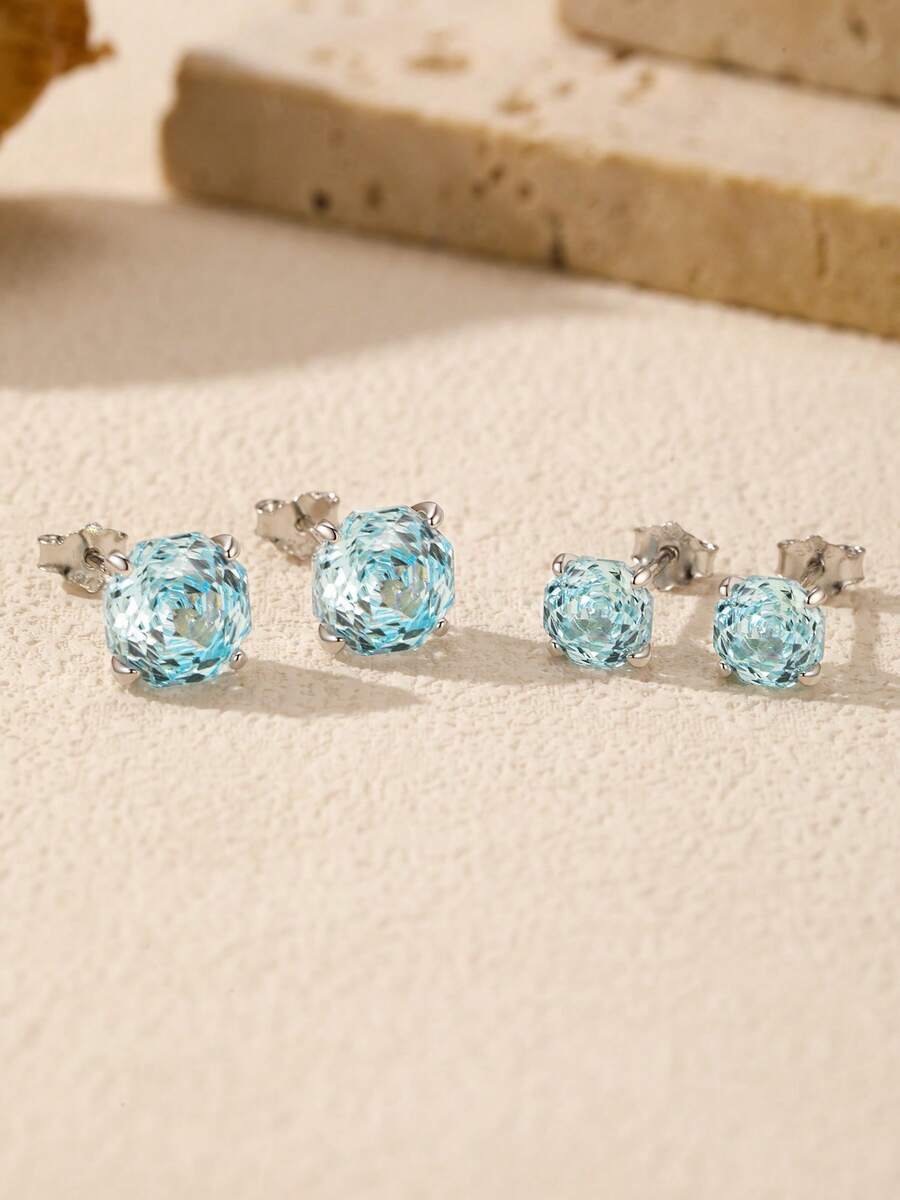 Pendientes de moda elegantes para mujer, aptos para uso diario - Celeste - Ver 1