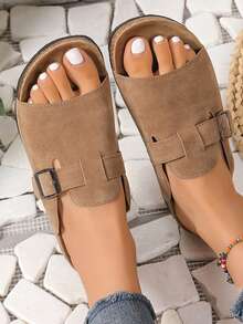 Women's Spring/Summer 2025 New Slip-On Mules, Soft Cork Thick Soles Non-Slip Shoes