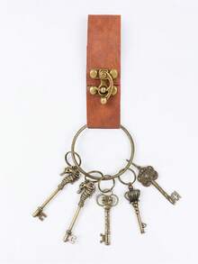 1PC Vintage Keychain For Parties Festivals Industrial Age Costume Supplies Medieval Retro Keyring Stage Performances - Multicolor - View 9