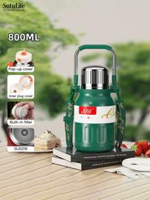 Botella de agua aislada al vacío de acero inoxidable 316, capacidad de 800ml/1000ml/1500ml, unisex, para exteriores, viajes, automóvil, portátil y de vuelta al colegio