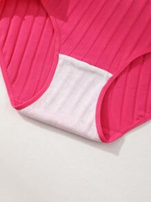 5 PCS Plus Size Women's Ribbed Cotton Panties Sexy Mid Waist Briefs Tummy Control &Butt Lifter Stretch Comfortable And Breathable Sports Underwear