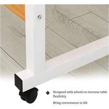 Escritorio Armable Móvil, Escritorio Forma en "C"  Para Laptop o PC, Mesa de Servicio Para Lectura, Trabajo, Ocio, Estudio, Fácil de Armar y Guardar, Para Espacios Pequeños en Casa u Oficina, Soporte de Hasta 40kg - Blanco - Ver 4