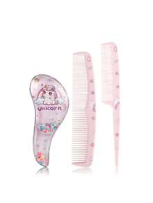 3PCS Cartoon Comb Set, Suitable For Dry And Wet Hair And All Hair Types, Durable ABS Plastic Handle, Suitable For Daily Household Use, A Gift For Children - Multicolor - View 2