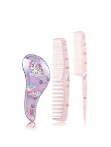 3PCS Cartoon Comb Set, Suitable For Dry And Wet Hair And All Hair Types, Durable ABS Plastic Handle, Suitable For Daily Household Use, A Gift For Children - Multicolor - View 8