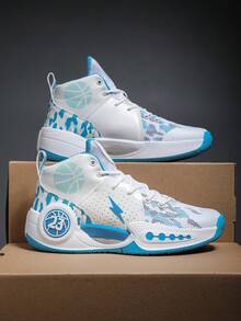Men's Basketball Shoes, Sneakers, Running Shoes, Fashion Sports Shoes For All Seasons - White Blue - View 5