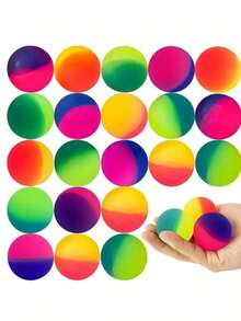 1/5/8/10/15/20/40Pcs Rainbow-Coloured Matte Stress Relief Squeeze Balls For Party,Colorful Rainbow Bouncy Balls,Room Decor, Summer Favours, Perfect Festivals Gift,Perfect Party Favors & Birthday Gifts(Random Colour),Bouncy Balls,Bouncy Ball Toy,Stitch Party Decorations,Mini Balls,Party Favors,Toys,Bouncy Balls,Valentine Day,Christmas - Multicolor - View 3