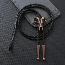 1 pieza Corbata de bolo con cabeza de buey estilo occidental hecha a mano, collar ajustable deslizante, accesorio rústico de país para fiesta, uso casual unisex para boda, fiesta, padrinos de boda, mejor opción como regalo