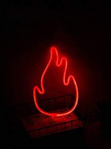 1pc Neon Flame Shaped LED Atmosphere Light, Decorative Lamp For Room, Bedside, Tabletop, Suitable For Holidays, Birthdays, Gifts For Him/Her, Boyfriend, Family, Friends