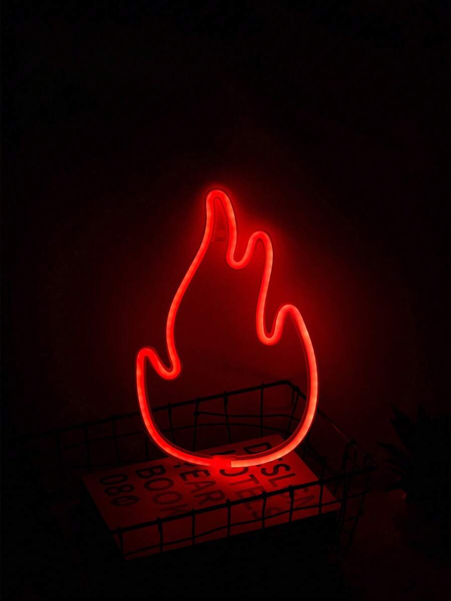 1pc Neon Flame Shaped LED Atmosphere Light, Decorative Lamp For Room, Bedside, Tabletop, Suitable For Holidays, Birthdays, Gifts For Him/Her, Boyfriend, Family, Friends