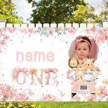 1pc Customized Pink 1st Birthday Party Banner Background Cloth, Personalized Photo, Name, Birthday Party Decoration Supplies, Porch Decoration, Family Gathering Decoration, Everyday Decor, Multi-Functional, Modern, Custom, Personalized, Unique, Ideal Gifts For Him, Ideal Gifts For Her, Boyfriend, Dad, Girlfriend, Mom, Family, Friends, Tea Room, Home, Garden, Office, For Anniversaries, For Valentine's Day, For Mother's Day, For Birthdays, For Father's Day, For Graduation, For Weddings, For Housewarming,Graphic Print - Multicolor - View 11