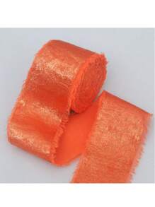 Cinta de gasa color dorado champán, cinta de seda dorada brillante con borde deshilachado para ramos de novia, envolver regalos, decoración de boda DIY, manualidades, Navidad, Día de San Valentín