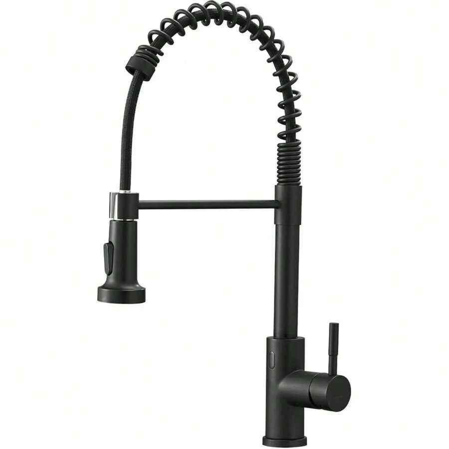 Contactless Sensing Kitchen Faucet Hands-Free Smart Brass Sink Faucet Pull-Out Sprayer + Motion Sensor Black Anti-Fingerprint Quick Design Home Bathroom Decor Summer Bathroom Accessories - Black - View 1