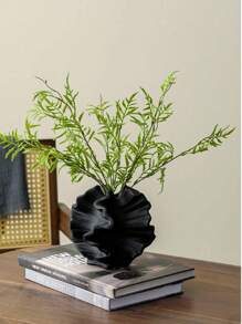 1pc White Ceramic Vase Flower Vase For Pampas Grass, Modern Large Coral Vase For Home Decor, Nordic Boho Vase For Centerpieces, Wedding, Dinner Table, Living Room