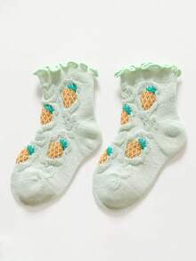 1 Pair Kids Cartoon Fruit Pattern Breathable Mesh Socks, Suitable For Boys And Girls To Wear In Spring And Summer - Multicolor - View 21