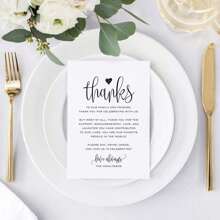 50 pièces Cartes de remerciement pour table de mariage, décoration de table, réception, cartes de remerciement pour enterrement de vie de jeune fille, cartes postales, cérémonie de mariage, fête, célébration ou cartes pour événement spécial, Noël
