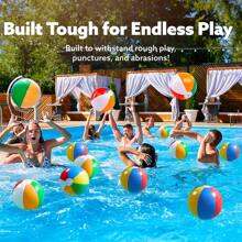 1 Stück/4 Stück/6 Stück Strandball - Großer Regenbogen Strandball aufblasbar, Poolzubehör, verwendet für Partyzubehör Dekoration, Sommer Strand Wasserspiele Strandball Party, ein Ball ist ein Muss für Eltern-Kind-Reisen, Partyzubehör, Strandutensilien, Poolspiele, Schwimmspiele, aufblasbare Spiele (30cm, 40cm, 50cm), Poolschwimmer