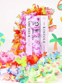 10pcs-Hawaiian Flower Lei Party Decoration,Leis For Luau Party - Colorful Hawaiian Leis Flower ,Hawaiian Leis Necklace Colorful Tropical Flower Garland, Hawaiian Leis Hawaiian Flower Wreaths For Hawaiian Themed Party Beach Luau Party Supplies For Summer Beach Pool Decoration Favour Supplies ﻿ - Multicolor - View 4