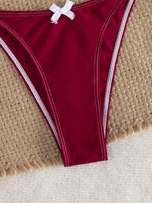 Women New Style European & American Separate Bikini Set - Red - View 5