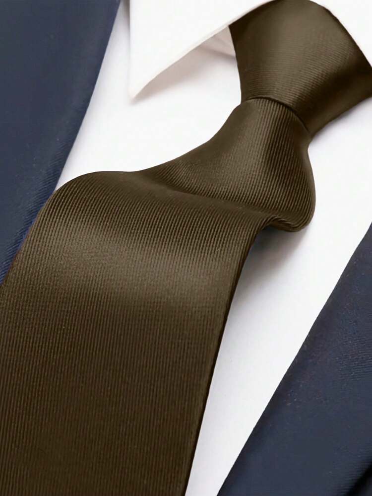 Multi-Color Slim Striped Multi-Social Tie - Coffee Brown - View 1