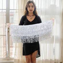 性感女士肚皮舞臀巾裹腰带亮片流苏臀巾裹裙吊带连衣裙流苏裙套装 - 彩色 - 查看 9