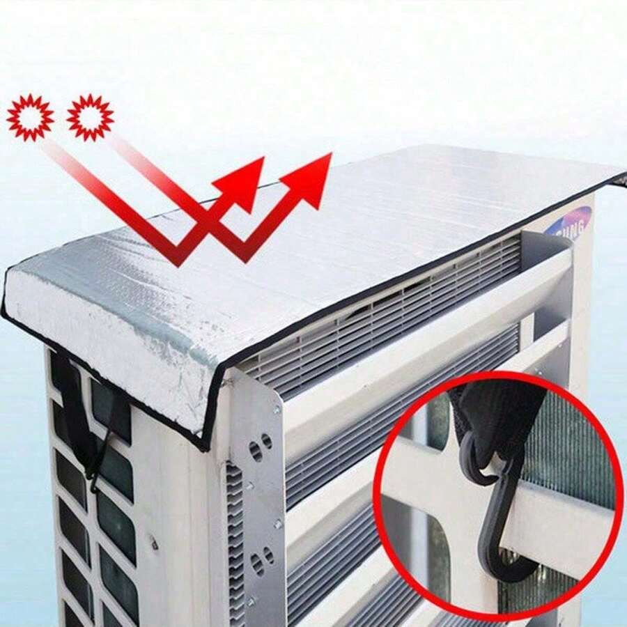1pc Air Conditioner Outdoor Unit Insulation Pad, Waterproof Sunshade Cover, Aluminum Foil Heat Insulation Sunscreen - Multicolor - View 1
