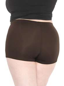 STRETCH IS COMFORT Women's And Plus Size Nylon Booty Shorts | Small - 3X - Brown - View 2