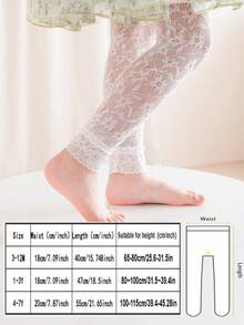 1 件装女婴可爱花朵蕾丝边贴身网眼连裤袜，春/夏
