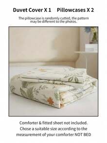 Bộ ga trải giường 3 món họa tiết hoa lá (1 ga trải giường và 2 vỏ gối), mềm mại và thân thiện với da, phù hợp cho mọi mùa, lý tưởng để sử dụng trong gia đình. - Nhiều màu - Xem 11