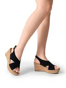 Women's Comfortable Ankle Strap Platform Wedge Sandals For Women Casual Dressy Summer