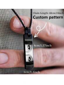 1pc Custom Photo Engraved Stainless Steel Rectangle Pendant Necklace, Memorial/Anniversary Gift Silver,Gold Stylish,Fall Fashion,Contracted,Simple,Casual,Vintage,Unisex Custom,Personalized,Unique Ideal Gifts For Him Girlfriend,Mom,Family,Friends,Grandparents,Her,Boyfriend,Dad For Anniversaries,For Birthdays,For Daily Wear,For Mother's Day,For Valentine's Day,For Graduation,For Weddings,For Grieving Gifts,For Father's Day