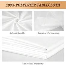 6Pack White Table Cloth, Rectangle Tablecloth 60 X 126 Inch For 8ft Rectangle Tables, Wrinkle Free Washable Polyester Tablecloths For Wedding Reception Banquet Party - White - View 11