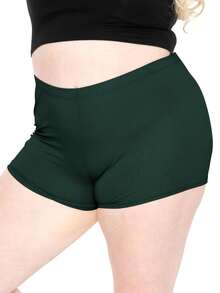 STRETCH IS COMFORT Women's And Plus Size Nylon Booty Shorts | Small - 3X - Hunter Green - View 1