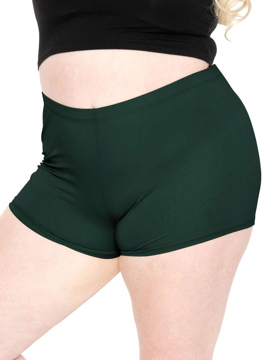 STRETCH IS COMFORT Women's And Plus Size Nylon Booty Shorts | Small - 3X - Hunter Green - View 1