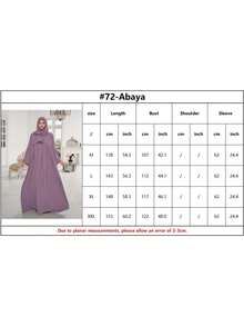 1 chiếc váy Abaya đơn giản, thiết kế xếp ly phía trước và tay áo, thời trang, áo choàng thường ngày đa năng, phù hợp cho mọi dịp, cầu nguyện - màu đen - Xem 5
