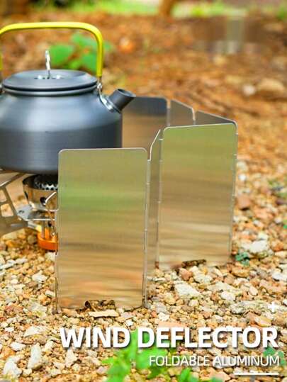 1 Stück faltbarer Campingkocher Windschutz-Set - Flugzeug-Aluminium-Paneele, verriegelndes hitzebeständiges Design & kompakte Tragetasche - kompatibel mit Butan/Propan-Brennern, Wandern, Wohnmobil-Kochen - Viraler Camping-Trick 2025, ultraleichtes Wanderrucksack-Zubehör, Outdoor-Ausrüstung Muss-haben für den Frühling