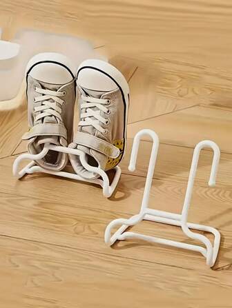 1/2pcs Plastic Shoe Rack With Double Hooks - Suitable For Balcony, Multifunctional Hanging Storage, Drying Rack