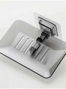 1 件装透明粘性壁挂式肥皂盒无需钻孔塑料肥皂架适用于浴室