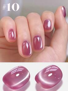 MISS SHAKA 10ml热销粉色绿蓝色猫眼胶指甲油冰透明裸粉色玻璃珠猫眼水晶胶流行美白美甲美甲沙龙专用美甲用品 - 彩色 - 查看 21